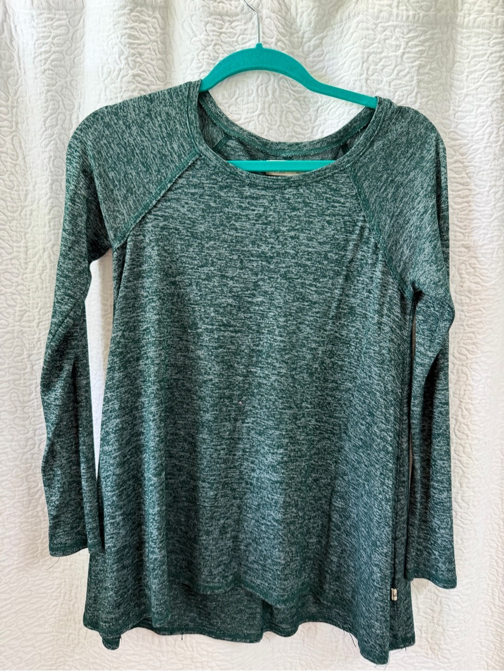 Hollister Heathered Teal Green Long-Sleeve Top